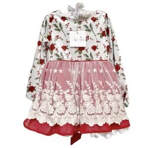 NWT Love & Grow Pretty Poinsettia Emery Set 4T